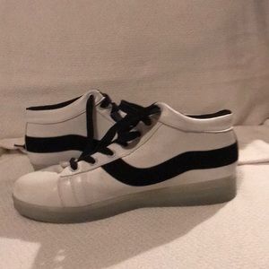Vans-style white and black shoes